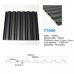 T1000 Black High Peak ASA PVC UPVC Πλακάκι στέγης Καλή αδιάβροχο φύλλο οροφής